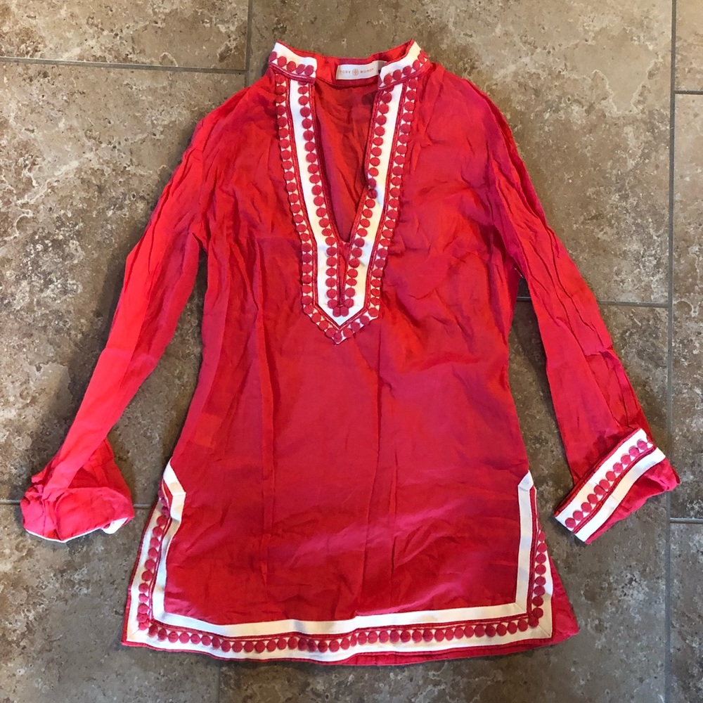 Tory Burch coral swim cover